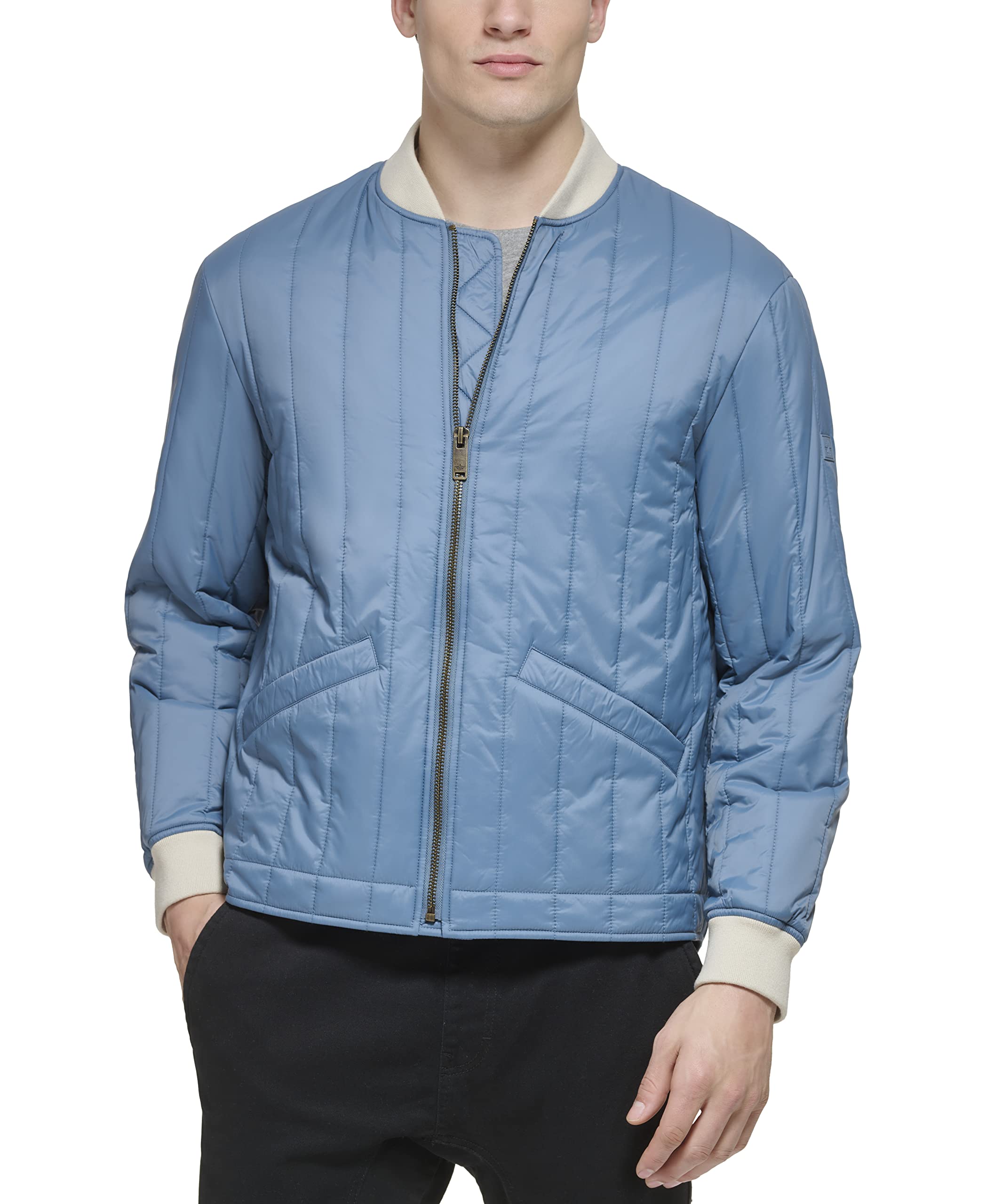 Dockers Mens Channel Quilted Open Bottom Bomber Jacket