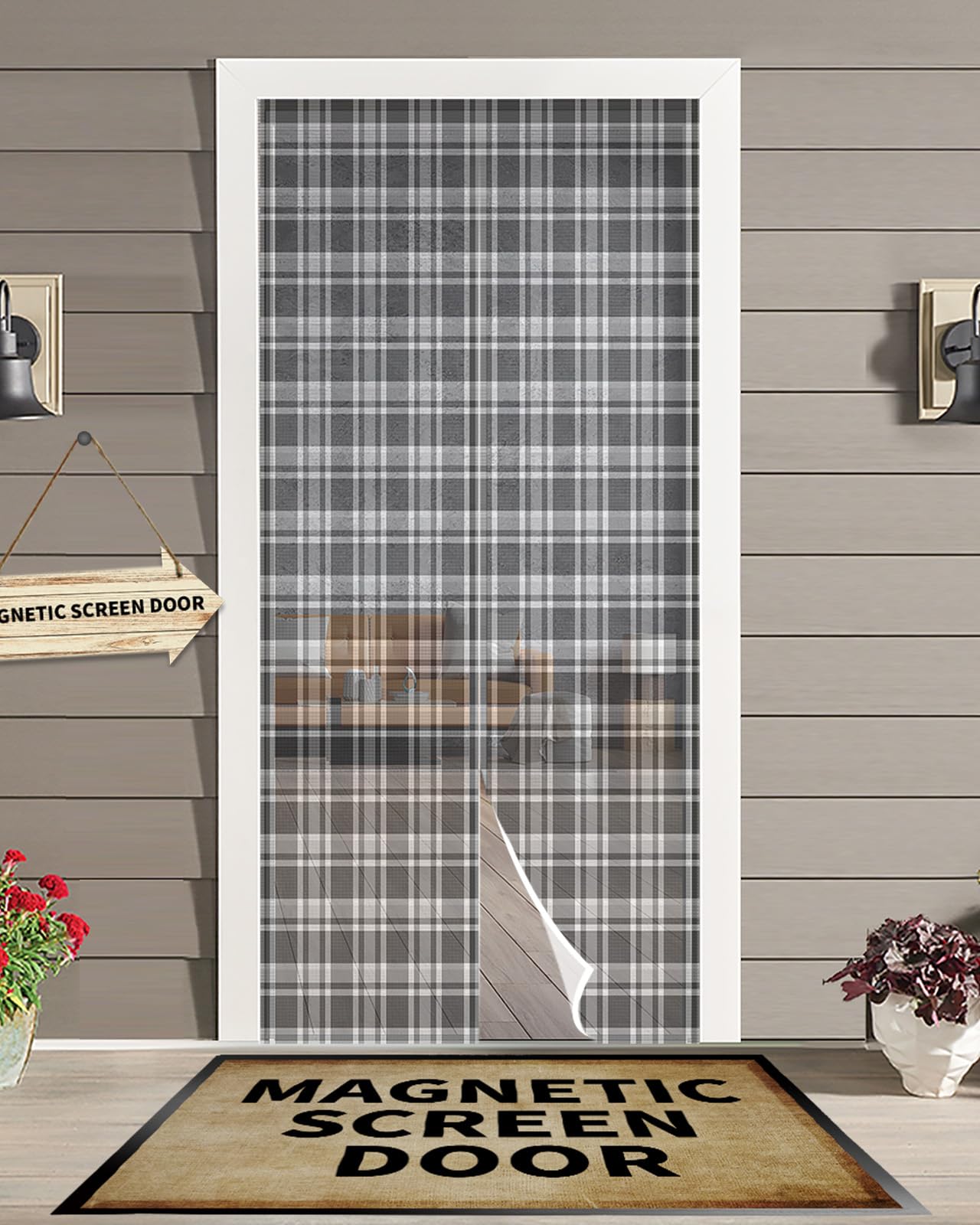 Amazon.com: ZOE GARDEN Geometric Lattice, Magnetic Screen Door for