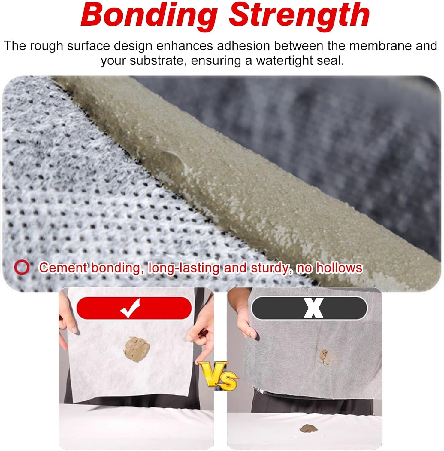 Waterproofing Membrane for Bathrooms and Showers, Uncoupling Water Barrier Underlayment for Tile Flooring