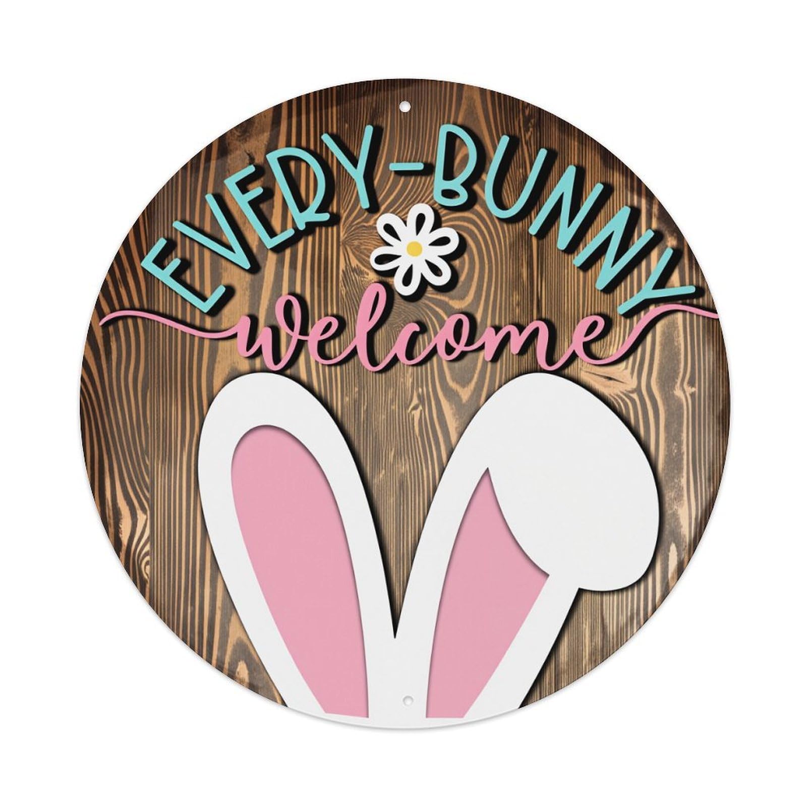 Jdfenggu Vintage Every Bunny Welcome Pattern Print Retro Metal Tin Sign, Metal Poster For Bar, Home, Man Cave, Kitchen, Laundry Room Art Decor 8X8 Inch