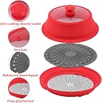 Micro-ondes Couverture en silicone Couverture multifonction avec plaque de bol en verre, Convient pour la cuisson des aliments Bacon de fabrication de machines, fours micro-ondes, lave-vaisselle, sûr,BPA Cuisiniers rouges gratuits