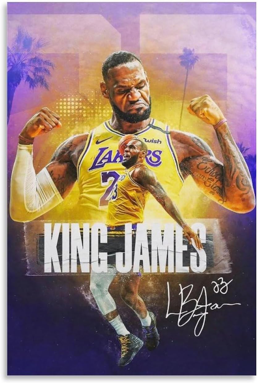 LikaiDanLikaiDan LeBron James Basketball Star Poster Wall Art Gifts Bedroom Prints Home Decor Hanging Picture Canvas Paintings 12x18inch(30x45cm)