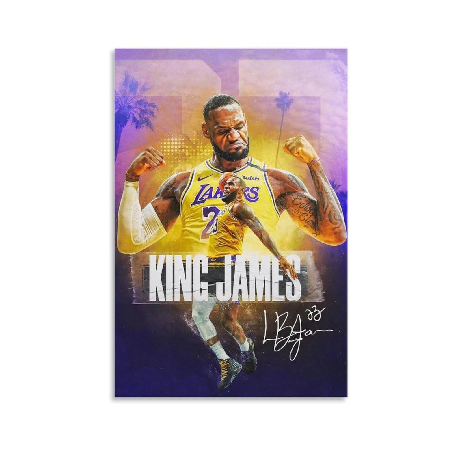 LikaiDanLikaiDan LeBron James Basketball Star Poster Wall Art Gifts Bedroom Prints Home Decor Hanging Picture Canvas Paintings 12x18inch(30x45cm)