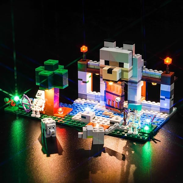 BrickBling Kit de Lumières LED pour Lego Minecraft The Wolf Stronghold 21261, Kit d'éclairage LED pour Minecraft Lego 21261, Forteresse de Loup, Jouet Créatif - 3