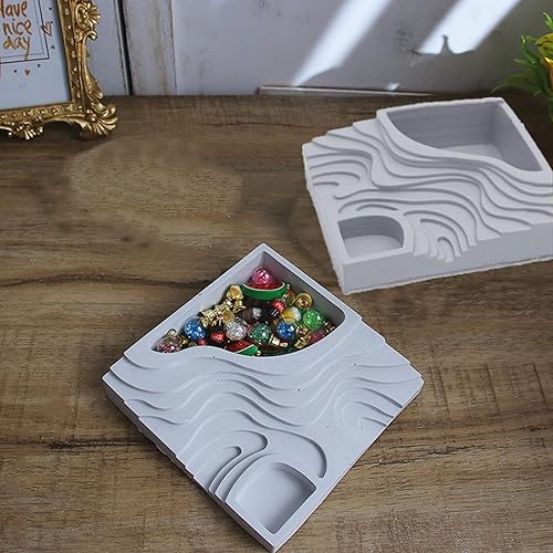 Miniatura 5 de Molde de maceta de hormigón  Molde de silicona para macetas suculentas  Molde de resina epoxi para cemento y arcilla  Portavelas (terrazas cuadradas)