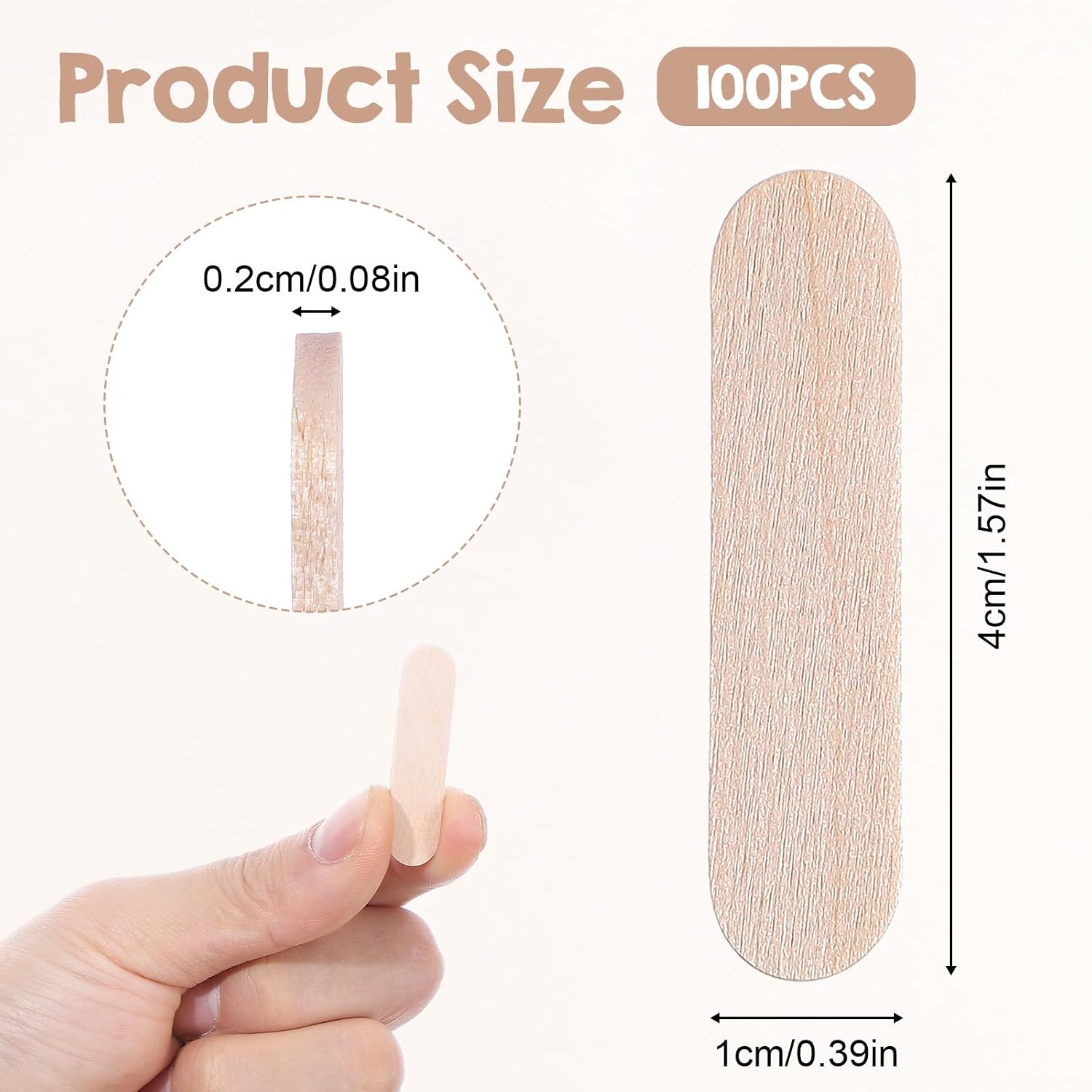 100PCS Mini Popsicle Sticks, 1.6 x 0.4 Inch Wooden Short Popsicle Sticks | Small Craft Stick for Home School Art Crafts, Christmas Ornaments, Classroom Art Supplies