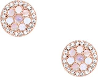 Fossil Ohrringe Für Frauen Mop, 10(D)*2.0(Dicke)mm Rose Gold Edelstahl-Ohrringe, JF02906791