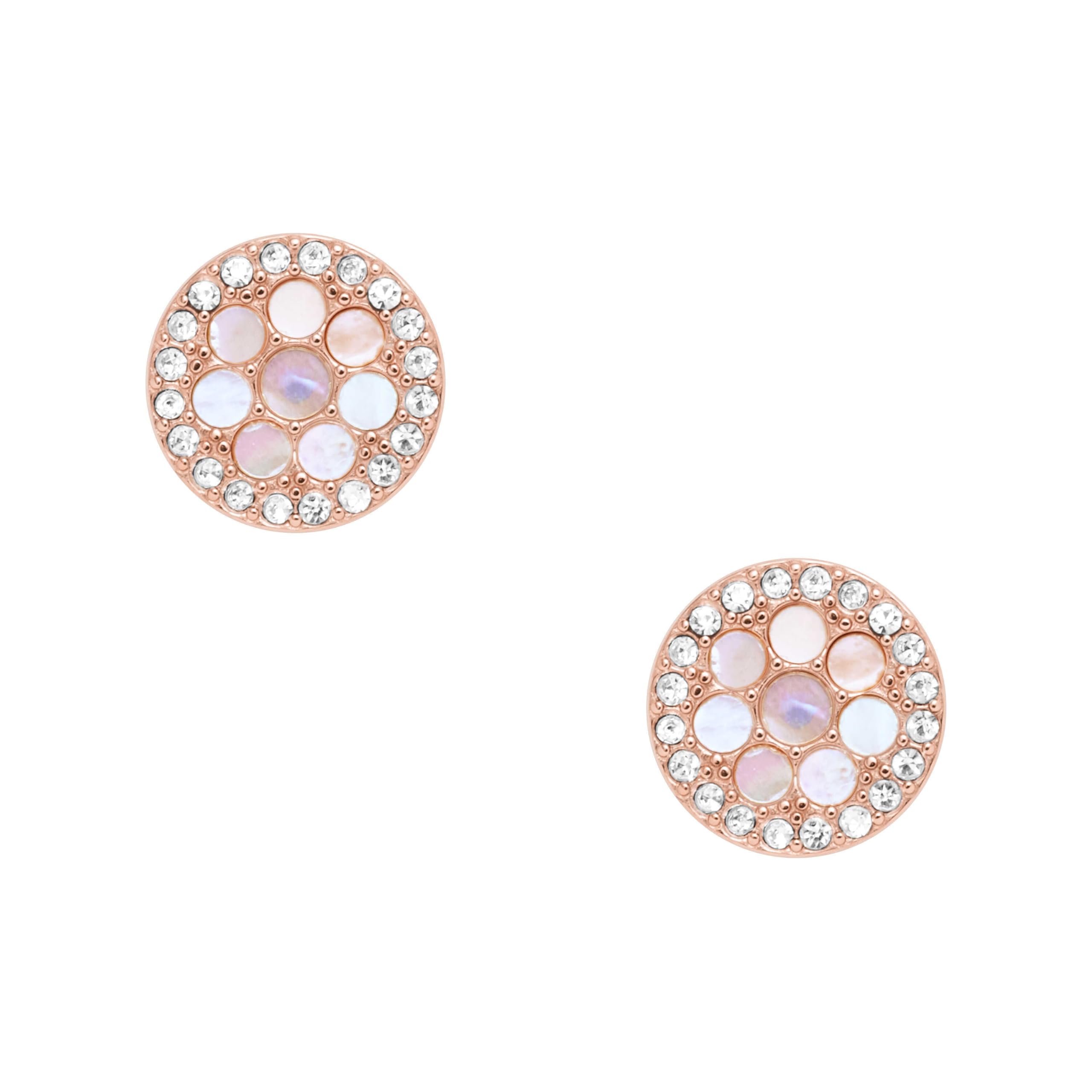 Fossil Ohrringe Für Frauen Mop, 10(D)*2.0(Dicke)mm Rose Gold Edelstahl-Ohrringe, JF02906791