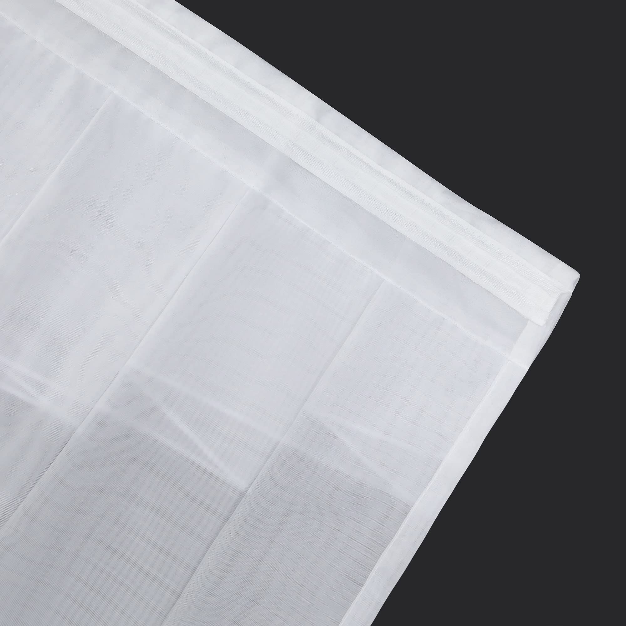 Scheibengardinen Küche Kleinfenster Gardinen mit Kräuselband oder Tunnelzug Bistrogardinen Voile Transparente Kurzgardinen Modern 1 Stück BxH 80x80cm Weiß