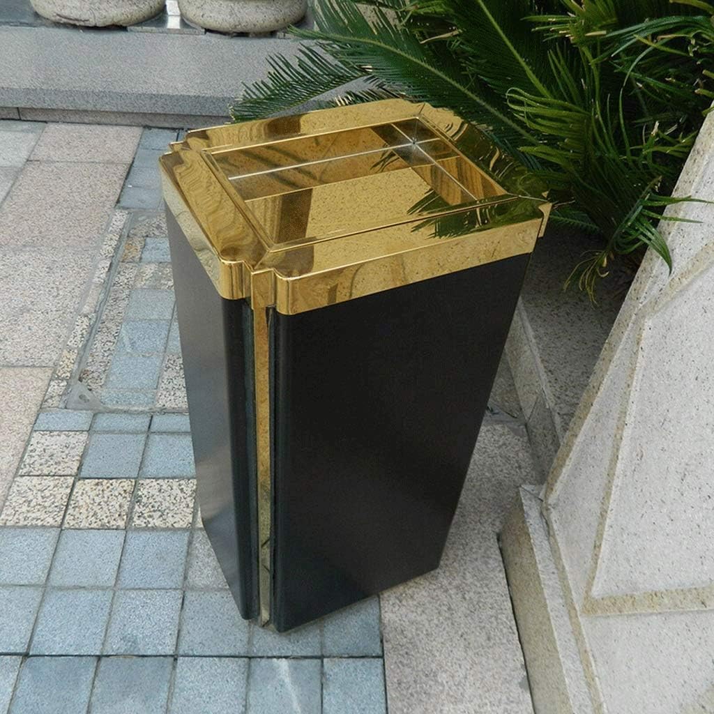 Waste Bins,Rrubbish Bin Outdoor Trash Can Modernmalist Rectangular Trash Can Ash Barrel Stainless Steel Outdoor Indoor Large Trash Can Vertical Commercial Grade Trash Can with Ashtray