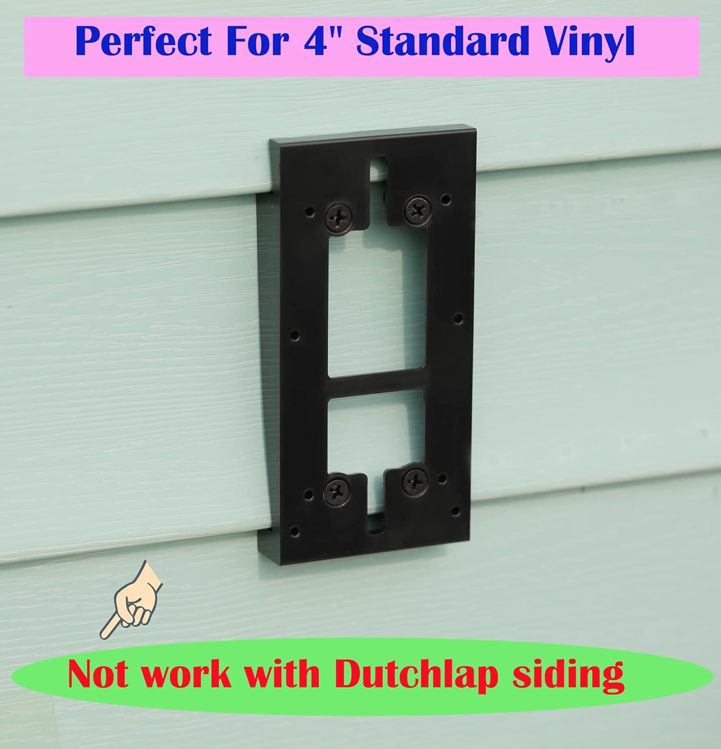 Vinyl Siding Mount Compatible with R-ing Video Doorbell 2020, Video Doorbell 2, 3, 4, 3Plus, 4Plus (4" Standard Vinyl Siding Only)