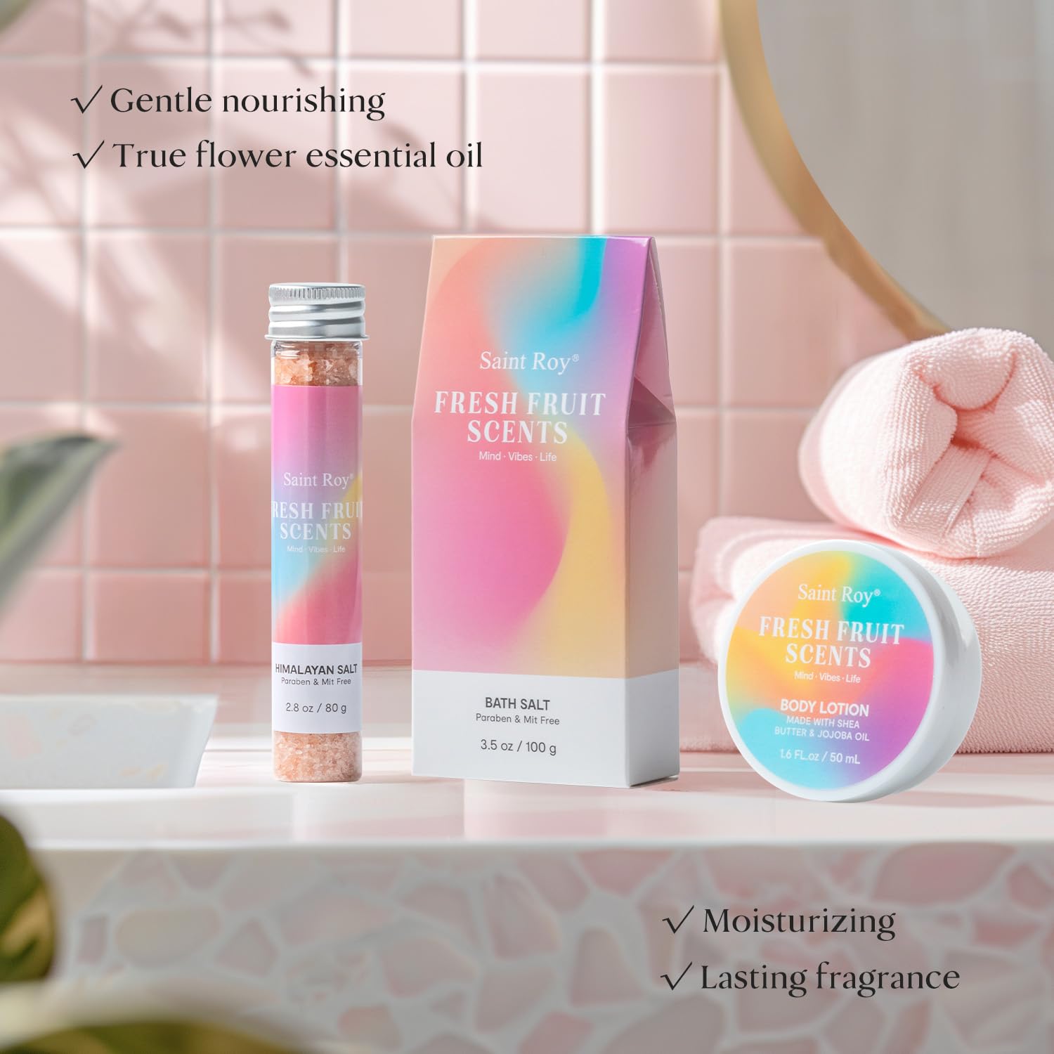 Saint Roy - 【Idee regalo spa per la casa per le donne】Il kit da bagno per il corpo e il lavaggio con diversi articoli da toeletta è ideale per offrirti un'esperienza spa diversa e