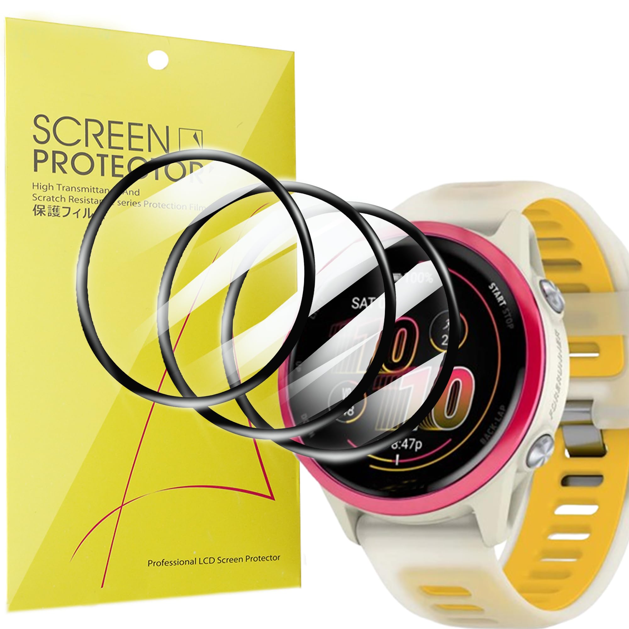 4 Stück Schutzfolie Für Garmin Forerunner 570 42mm - TPU Display Schutz