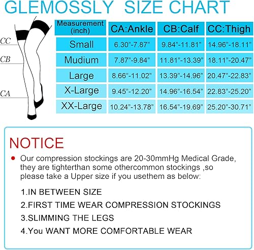Miniatura 6 de Medias de compresión médicas altas hasta el muslo para mujeres y hombres, puntera abierta, 20-30 mmHg, manguera de compresión firme de apoyo