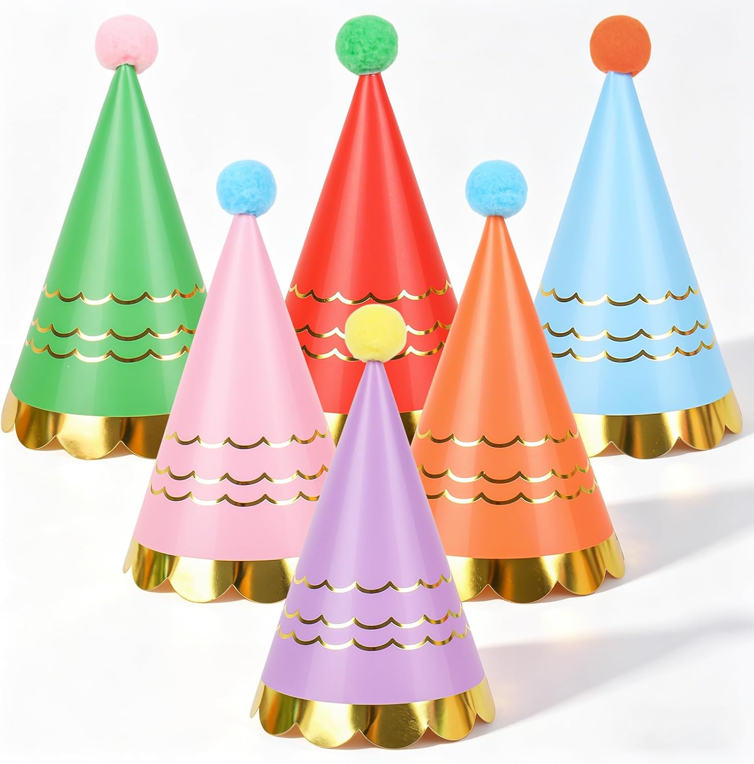 Whaline 24 Pcs Scalloped Rainbow...