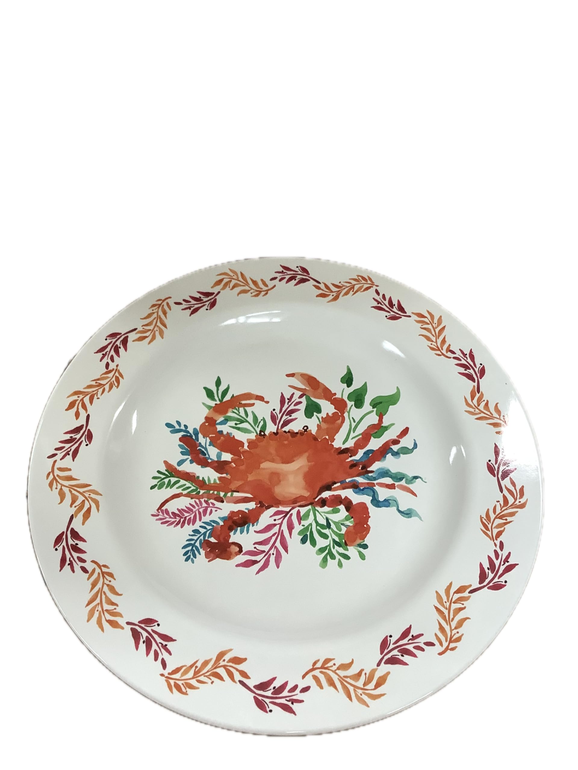 Amazon.com | Sigrid Olsen Set of 4 Melamine Dinner Plates, Crab