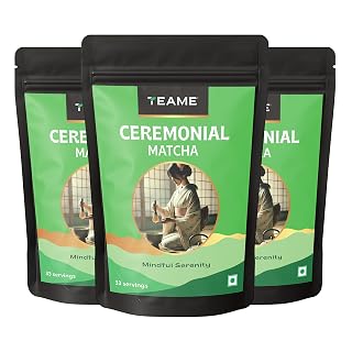 TE-A-ME Ceremonial Matcha 50g - Pack of 3 | Japanese Matcha Green Tea Powder | 150g