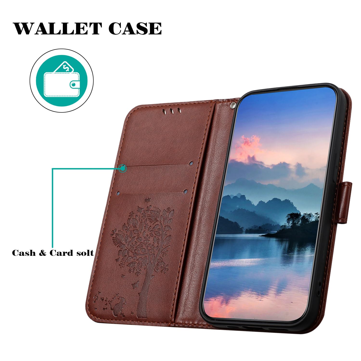 Custodia Portafoglio In Pelle PU Per Samsung Galaxy S7 Edge – Con Slot Per Carte, Chiusura Magnetica E Funzione Stand – Colore Marrone