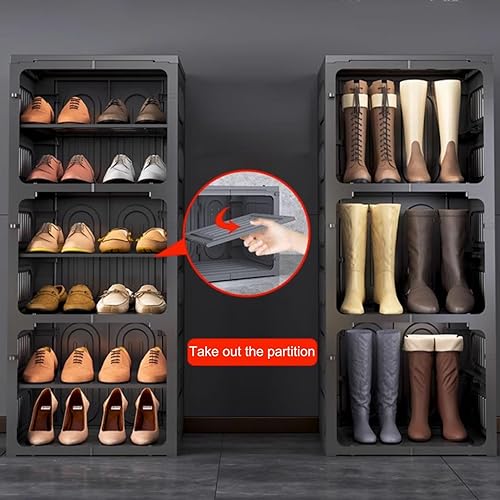 Miniatura 4 de Estante cuadrado creativo para zapatos, soporte de metal independiente, zapatero vertical para espacios pequeños, almacenamiento simple y moderno