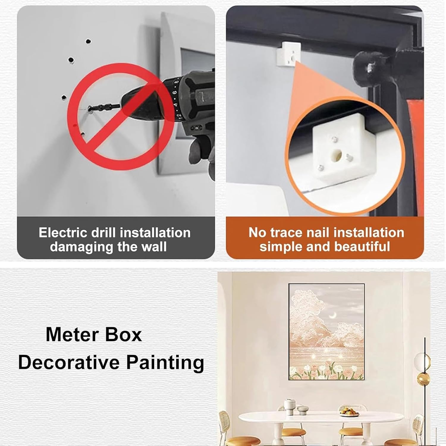Electrical Panel Cover Decorative Electrical Panel Cover Decorative Painting, Distribution Box Hide Meter, Electric Decorative Wall Panels, (B,60×80cm) (A 60×80cm) (B 50×70cm)