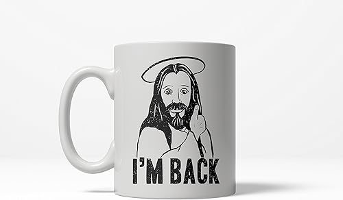 Crazy Dog T-Shirts Taza de cerámica con texto en inglés "I Back Funny Jesus Easter Sunday Hilarous Holiday" (11 onzas)