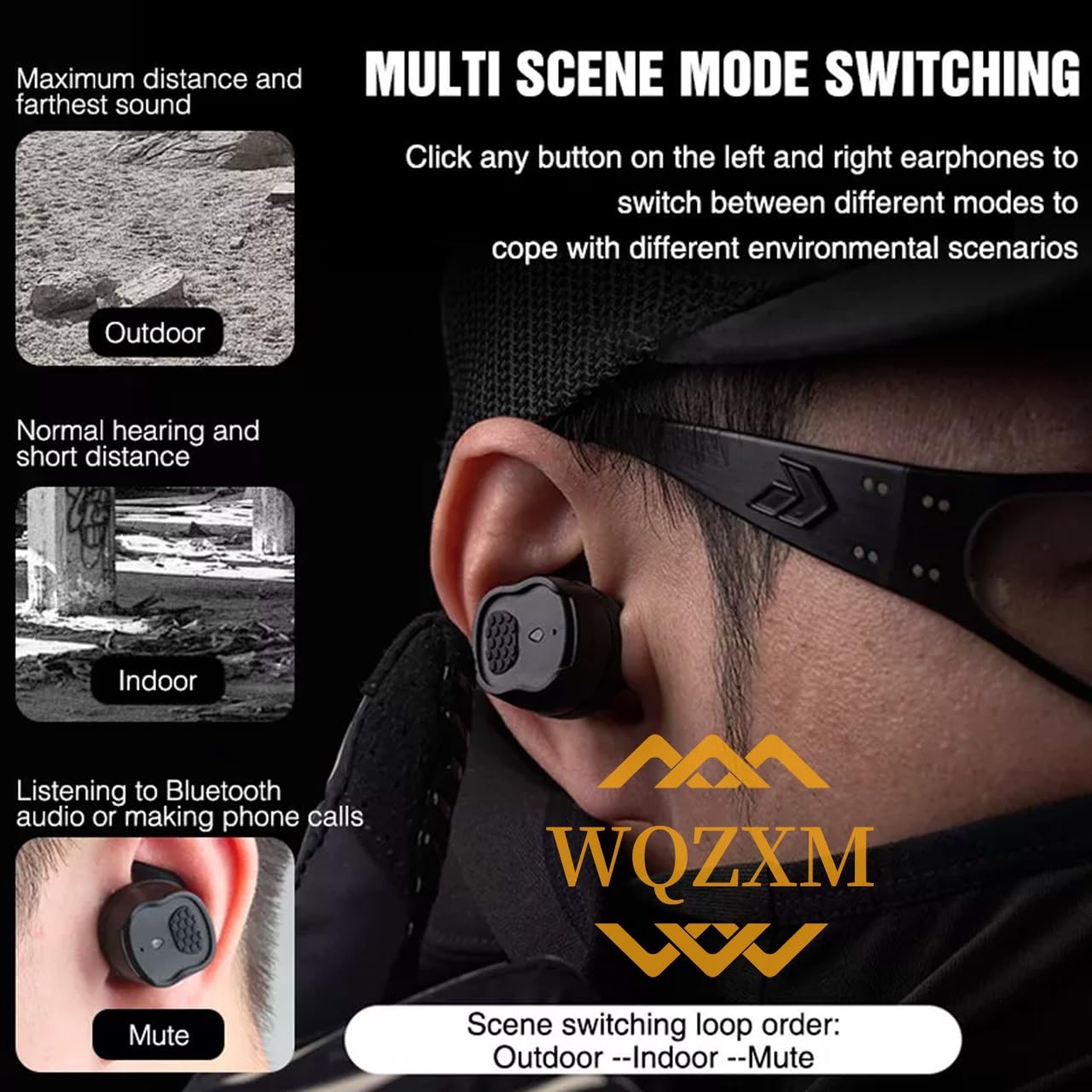 2024 Nuovi Auricolari Bluetooth per La Caccia All'aperto E Il Tiro A Segno Auricolare Tattico Protezione Elettronica dell'Udito NRR26db
