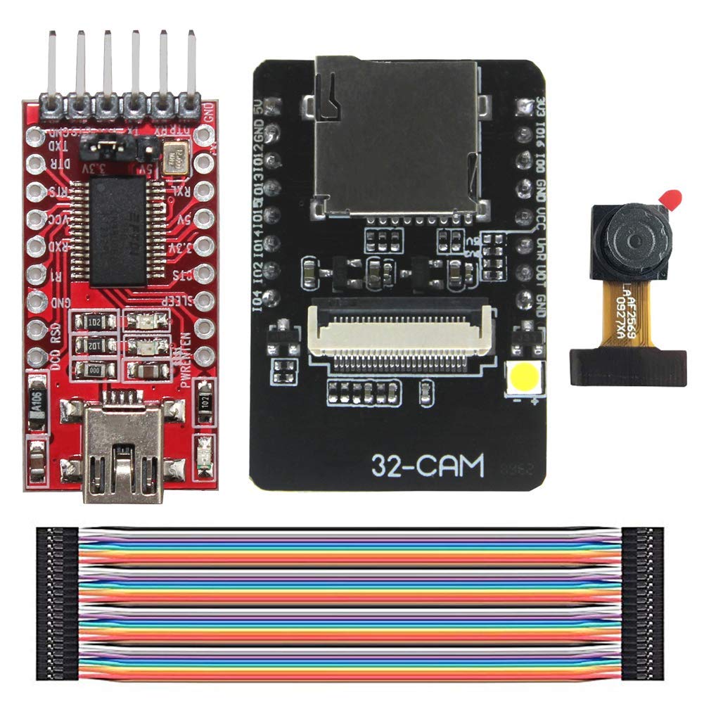 Super Debug Camera WiFi + Bluetooth Module 4M PSRAM Dual-core 32-bit CPU Development Board with OV2640 2MP Camera Module + FT232RL FTDI USB to TTL Serial Converter + 40 pin Jumper Wire (B08WLXC17T) Amazon Price History, Amazon Price Tracker