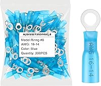 Vista 28 de haisstronica 100 piezas de conectores de anillo termorretráctil de grado marino rojo de 5/16", conectores de terminal de anillo de 0,7 mm de cobre