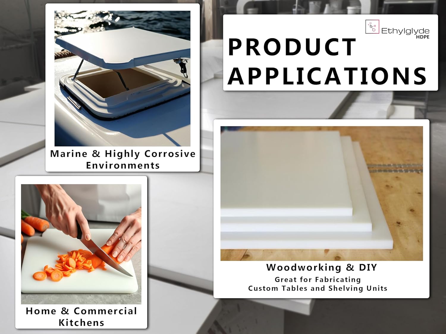 Black HDPE Sheet. Smooth Texture, Solid Board, Cutting Board, High Density Polyethylene Plastic Sheet, DIY Project Material. Nominal Cut +(-) 1/8". Made in USA. 12" x 24" (1" Thick)