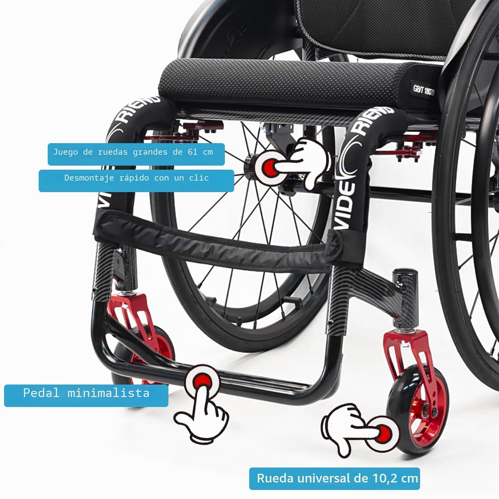 Silla De Ruedas Deportiva Todo Terreno,silla De Ruedas De Aluminio,silla De Ruedas Ligera Portátil,silla De Ruedas Para Adultos Con Antivuelco,sillas De Ruedas Manuales Autopropulsadas(42cm/16.5in)