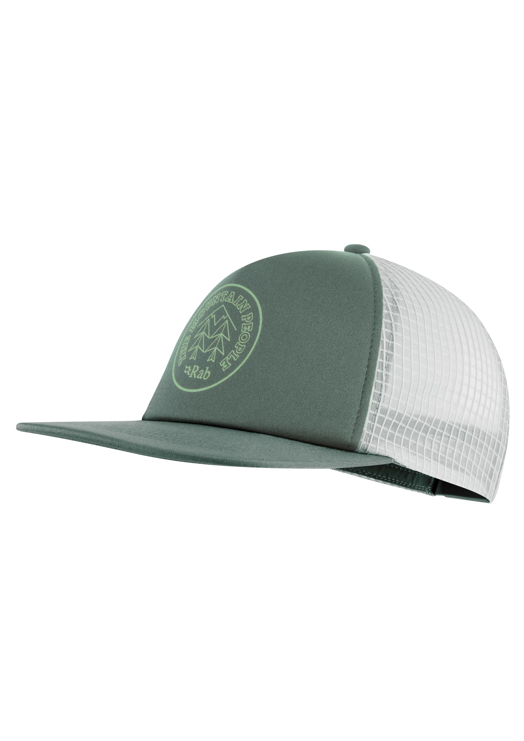 Rab Unisex Sage/Pewter Cirque Print Cap - Lightweight Mesh Adjustable Trucker Hat For Running, Hiking, & Skiing - One Size