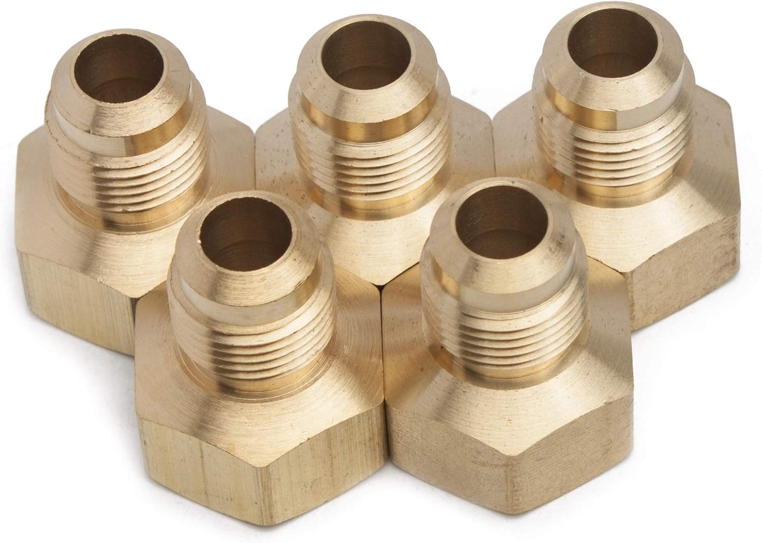 LTWFITTING Brass Flare 1/2" OD x 3/4" Female NPT Female Connector Tube Fitting(Pack of 5)