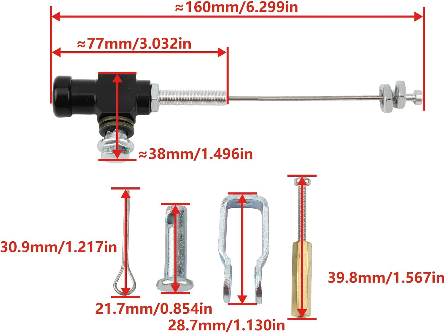 Motorcycle Piston M10 Hydraulic Clutch Master Cylinder with 1200mm Brake Hose Hydraulic Universal for Motocross Dir Bike ATV Motos- Silver