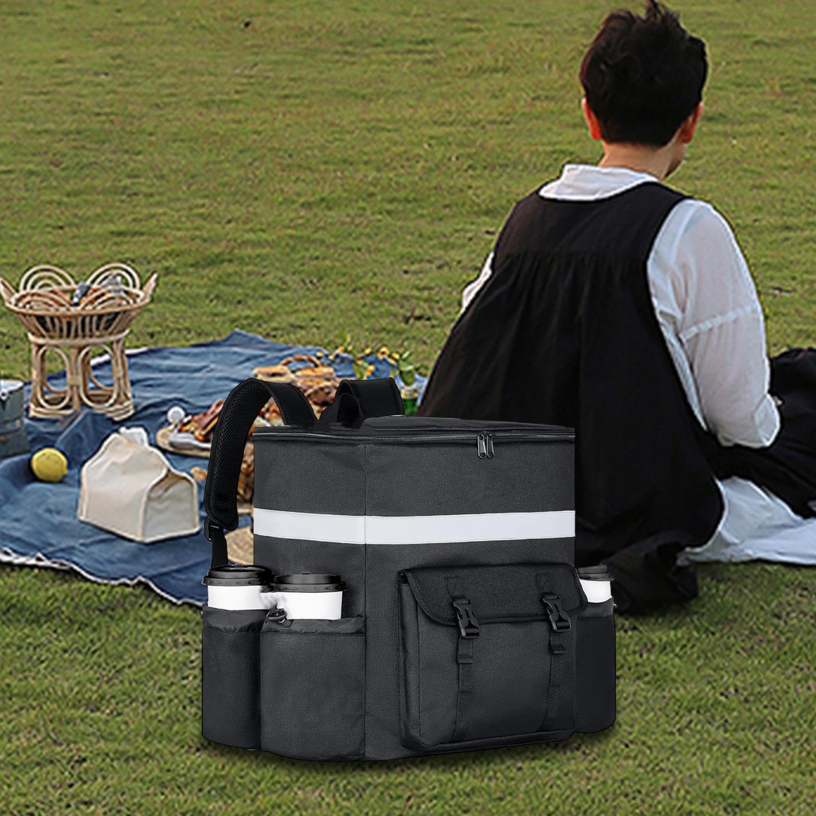 Mochila de Reparto de Comida, Bolsa Térmica para Picnic para Vacaciones, Senderismo