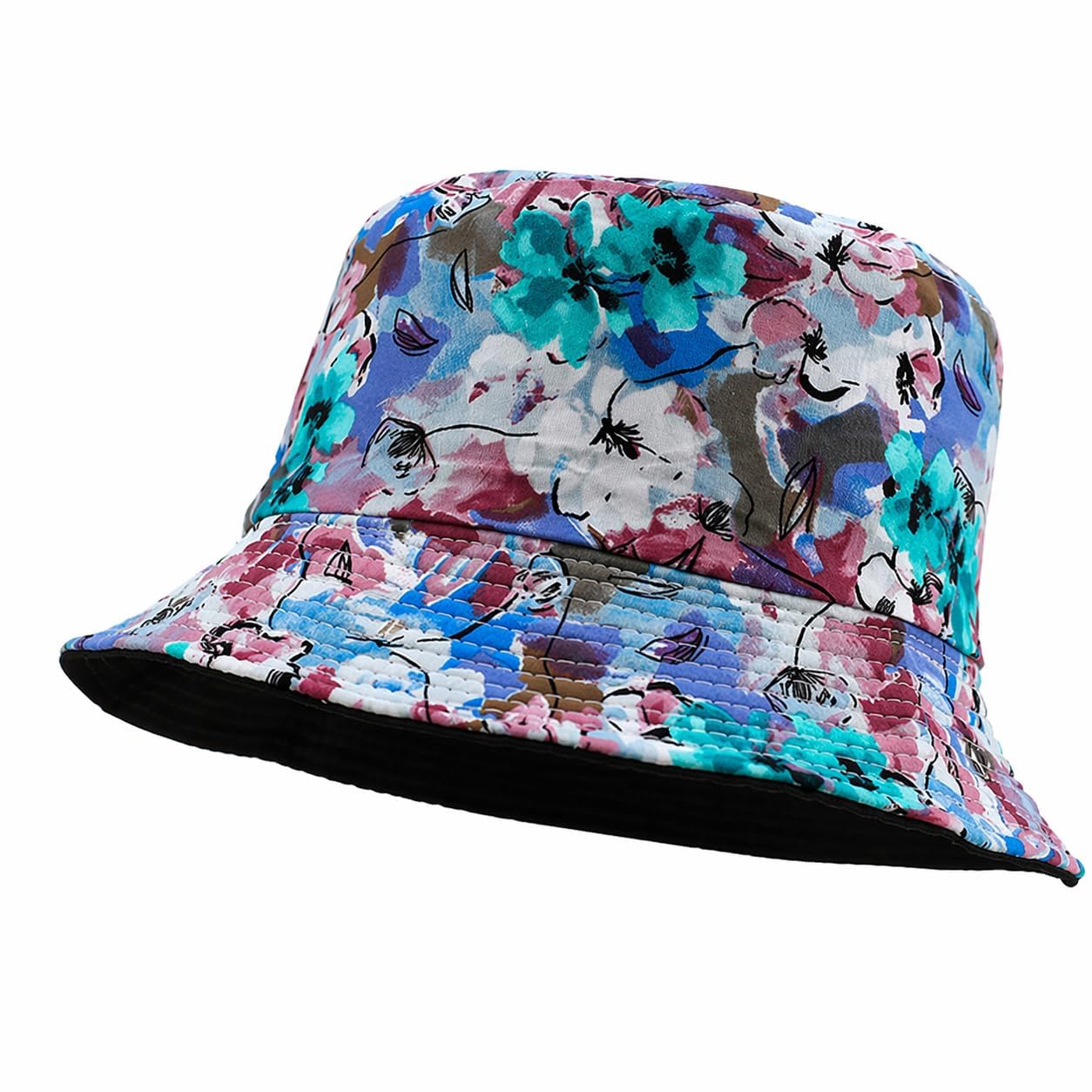 Feng Shui， Chapeaux de Seau pour Femmes - Chapeau de Seau de pêcheur d'extérieur d'été Pliable réversible Chapeau de Seau de Soleil de Plage en Coton pour Les Adolescents