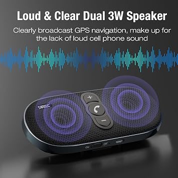Car Bluetooth Speaker Hands-Free 6W Speakerphone for Cell Phone - BC990G
