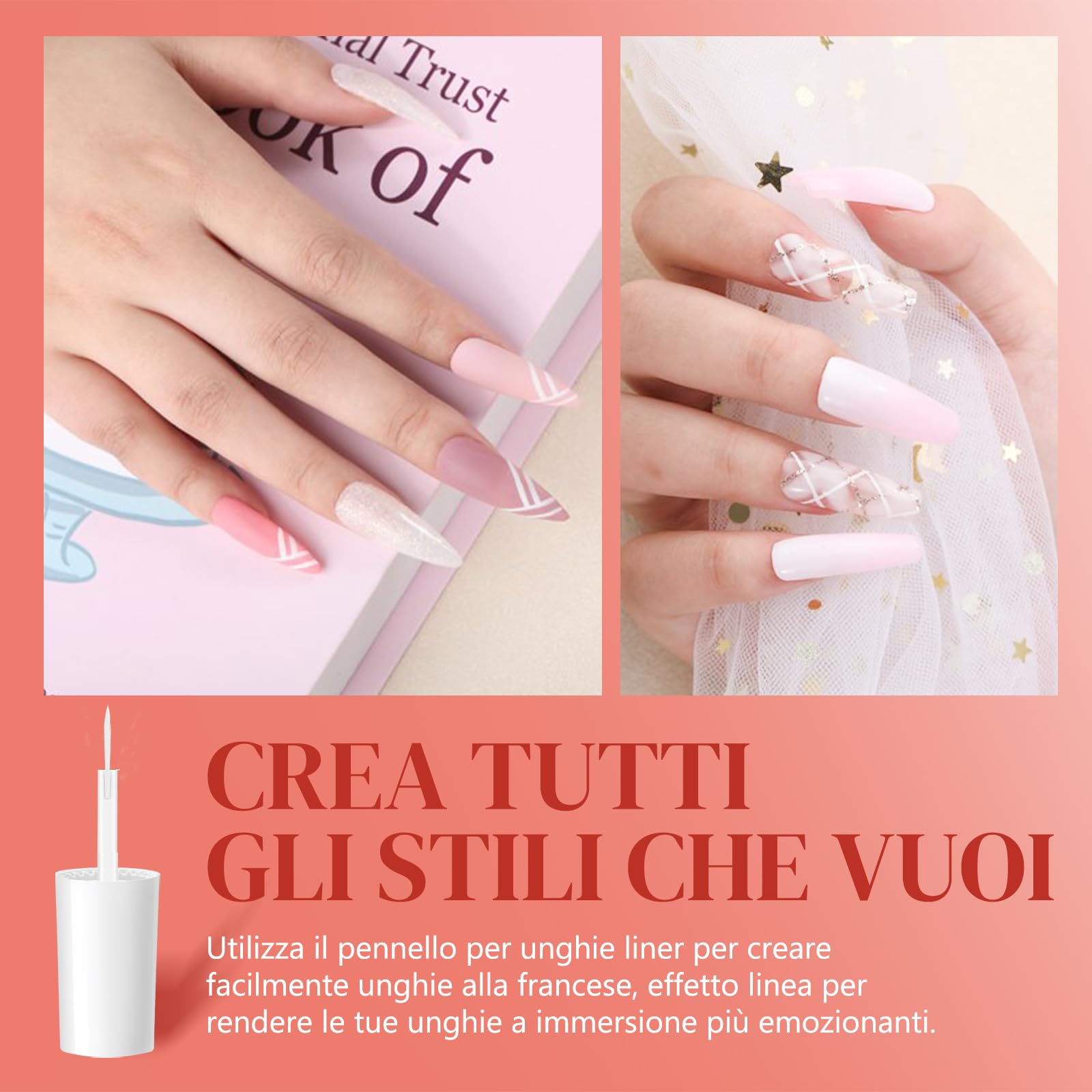 Aokitec 13PCS Dip Powder Liquid Set, Adesivo più Forte, PH Bond/Dip Activator/Base/Glossy Top Coat/Brush Saver con Pennello per Liner in Polvere per Unghie Strumento per Unghie per Dip Powder Nail Kit