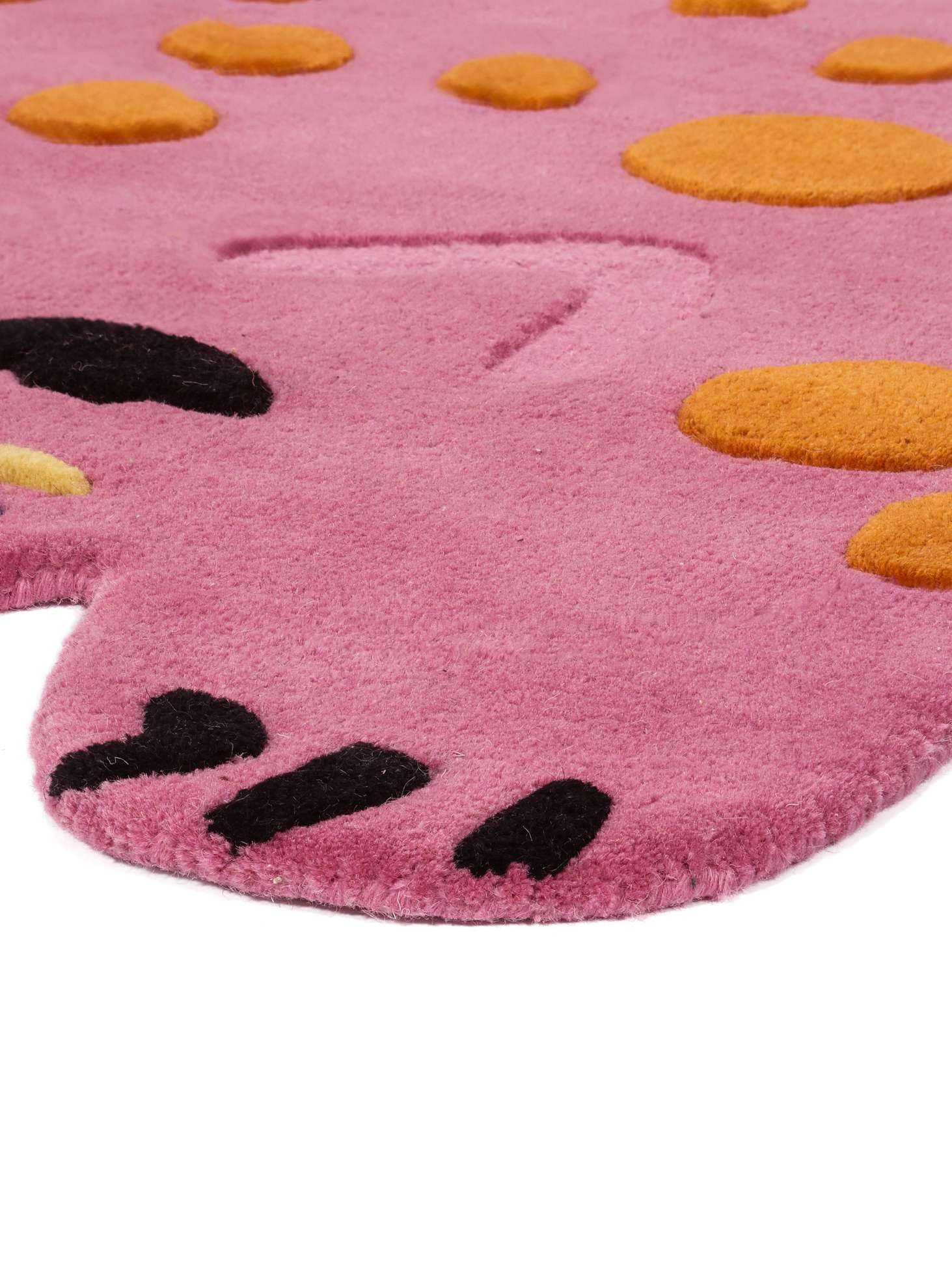 RugVista Lo Cat, Alfombra Infantil, Modernas Niños, 95 x 170 cm, Rectangular, Pelo Medio, Sala de Estar, Cuarto del bebé, Dormitorio, Limpieza en seco, Sin Productos químicos peligrosos, Rosa/naranj