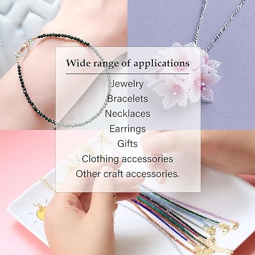 Miniatura 5 de 980 cuentas de cristal Rondelle de 0.079 pulgadas, micro 48 cuentas de vidrio facetadas con corte de diamante, hebra de piedras preciosas para hacer