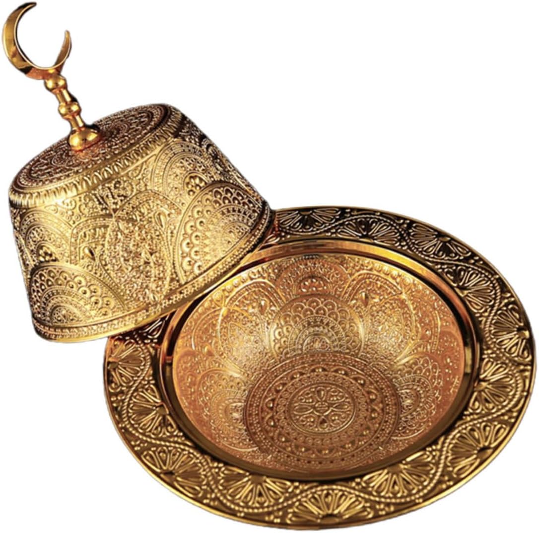 SHINEOFI Metal Snack Bowl round Alloy Multipurpose Serving Bowl for Fruit