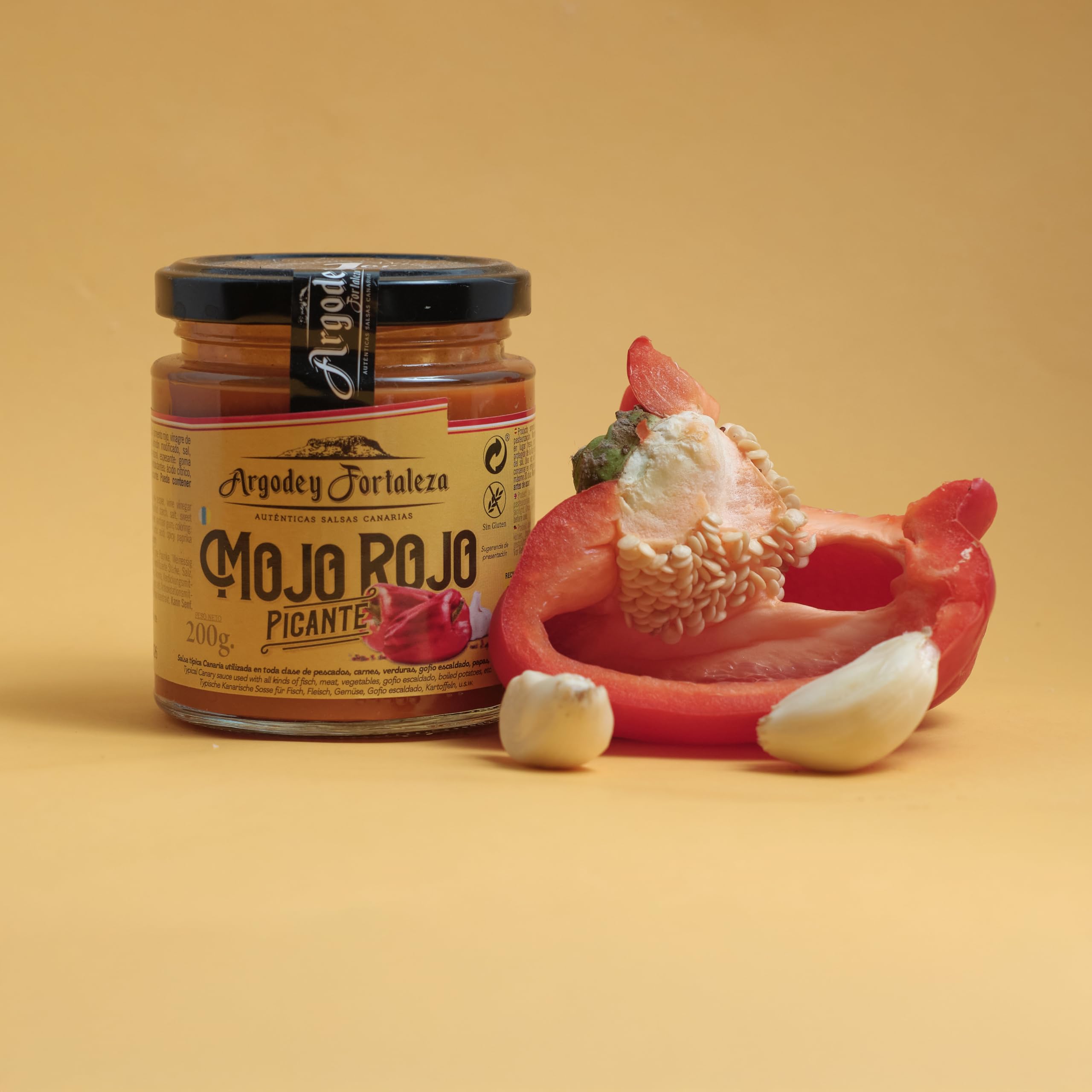 Argodey Fortaleza Mojo Rojo Picante 200g - Autentica Salsa Canaria para Untar