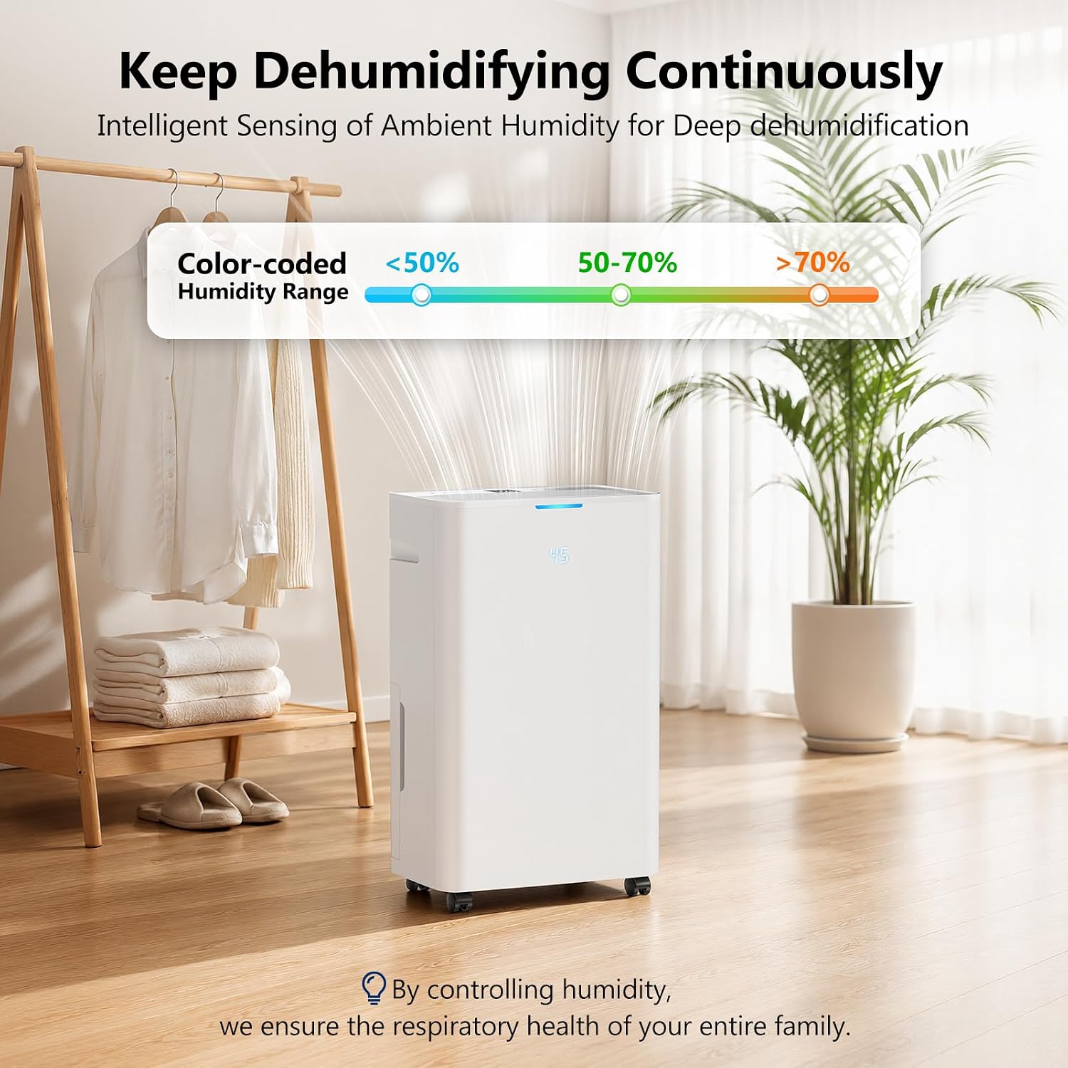 Dehumidifier, 4500 Sq.Ft Dehumidifier for Basement, with Drain Hose, Humidity Control and Auto Shut-off, Quiet Smart Compressor for Home, Bathroom, Garage and Large Rooms 8 71e6SMAl eL. AC SL1500