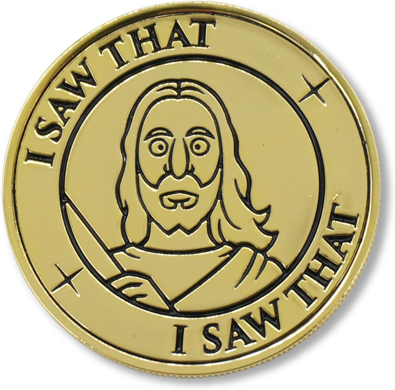 Jesus “I Saw that” Challenge Coin – 1.75" Double Sided Funny Novelty Coin w/Case Gag Gift - Jesus