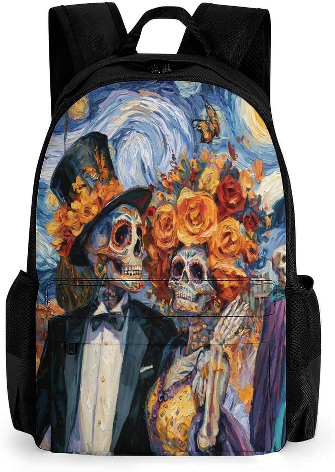 Day Of The Dead Couple Backpack Lightweight Backpacks Work Bag