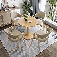 Vista 12 de YVYKFZD Mesa redonda de conferencias, juego de mesa y silla de oficina, sala de recepción, mesa de comedor simple para 4, mesa de negociación