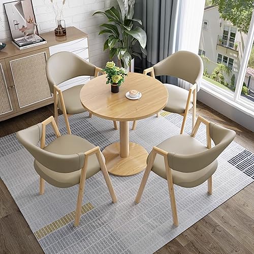 Miniatura 12 de YVYKFZD Mesa redonda de conferencias, juego de mesa y silla de oficina, sala de recepción, mesa de comedor simple para 4, mesa de negociación
