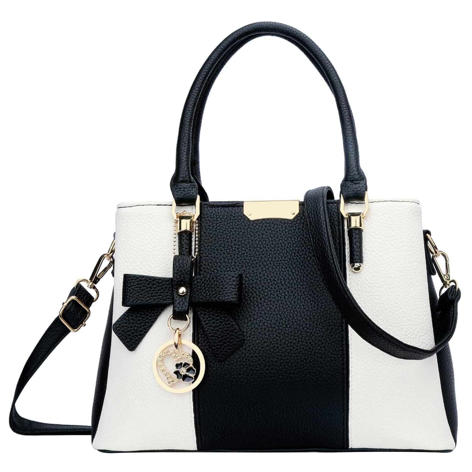 KKXIU Women Purses and Handbags, PU Leather Top Handle Satchel Bag 3 Zippered Compartments, Removable Long Strap, Crossbody Purse for Ladies, Tote Shoulder Bag