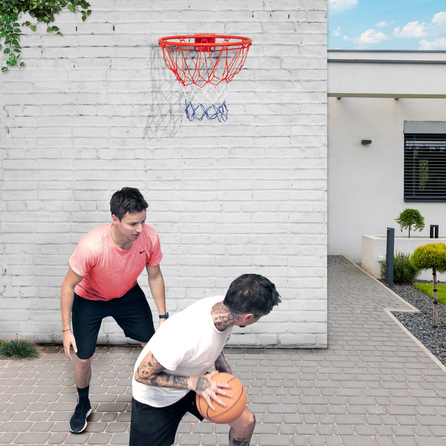 Aro de Baloncesto para Pared Malibu Diametro 45 cm y Red – Soporte de Pared Incluido