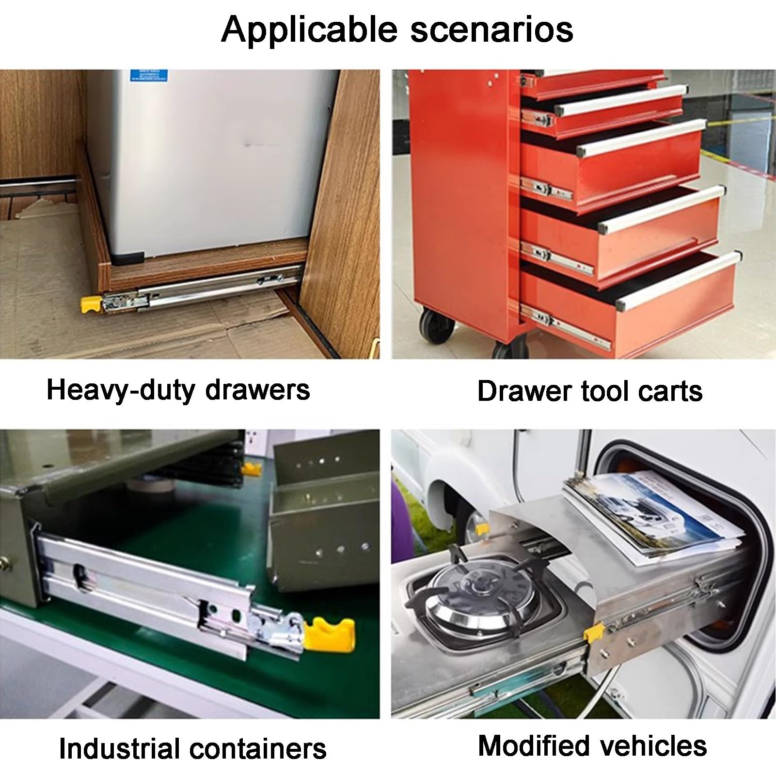 YJEUZCD Heavy Duty Locking Drawer Slides, Full Extension Runners with Lock, Undermount Soft Close Extension Cabinet, Bottom Mount Track Bracket(127 cm)
