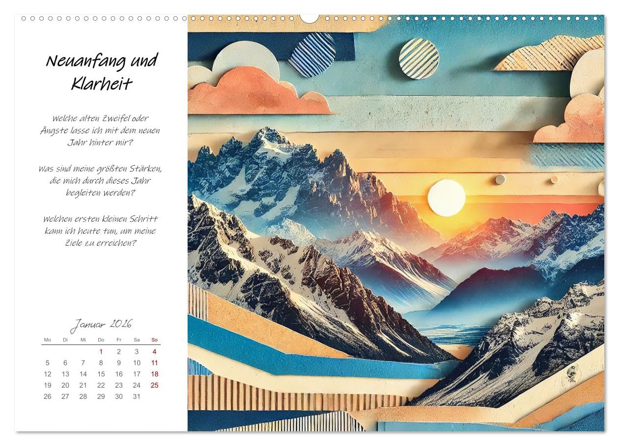 Dein Jahr der Stärke - Reflexionskalender für mehr Selbstbewusstsein (hochwertiger Premium Wandkalender 2026 DIN A2 quer), Kunstdruck in Hochglanz: In ... Natur-Collagen. (CALVENDO Gesundheit)